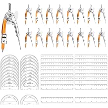 80 PCS Geometry Set - Compass Geometry Tool with Protractor and Compass Set, Protractors Bulk for Classroom, Metal Compass, Ruler, Protractor Drawing Tools for Office Woodworking