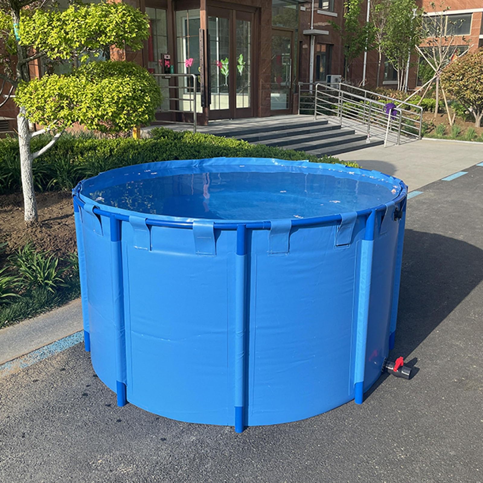 Piscina pieghevole portatile, serbatoio d'acqua in plastica dura per bagno, nuoto, irrigazione e allevamento, dimensioni famiglia 3-6 ft con rubinetto, 1413L/373GAL