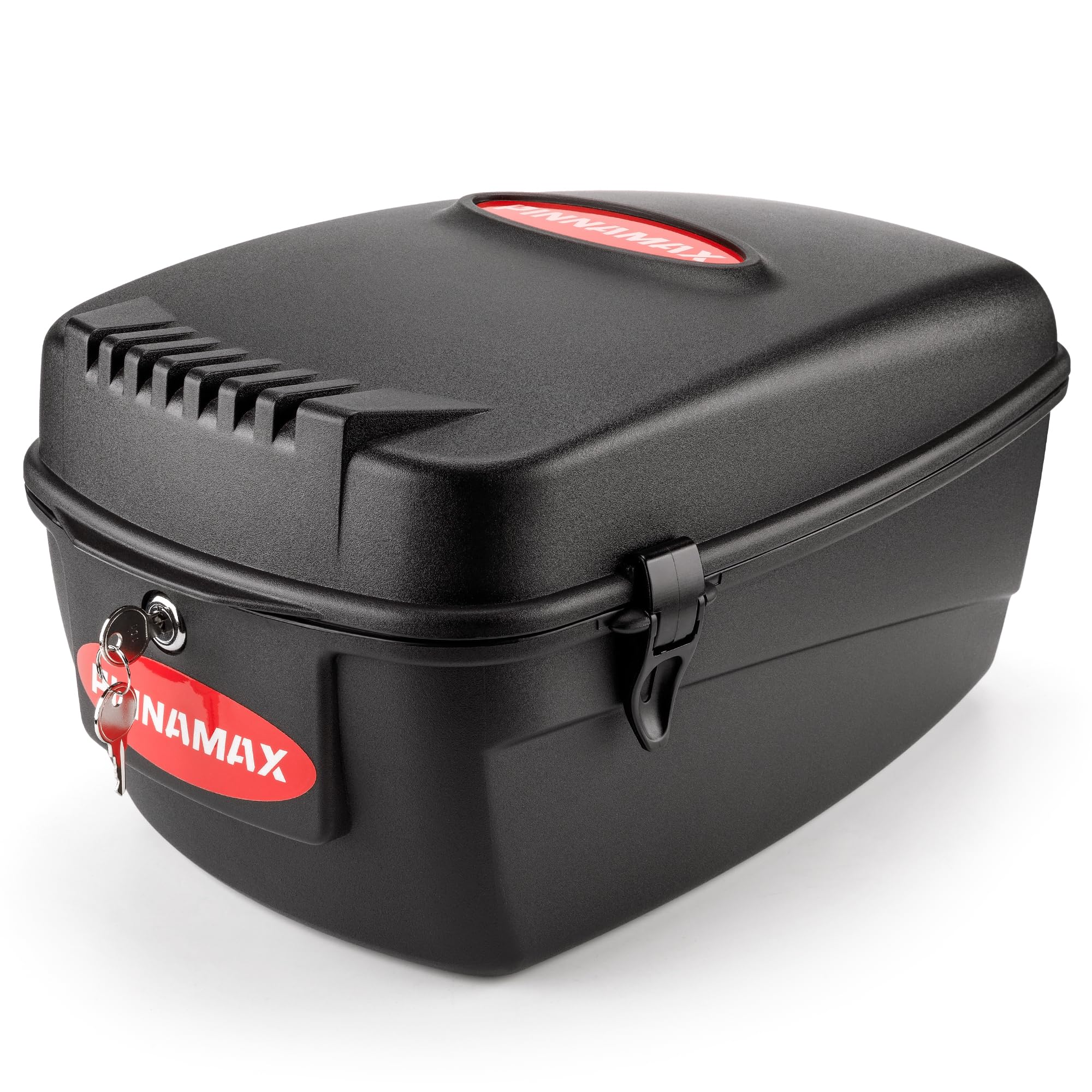 PINNAMAX Bicycle Pannier Rack Box, 17L Lockable Bicycle Transport Box, Waterproof Hard Bike Box with 2 Keys, Pannier Rack Storage Box for Commuting, Shopping and E-Bikes