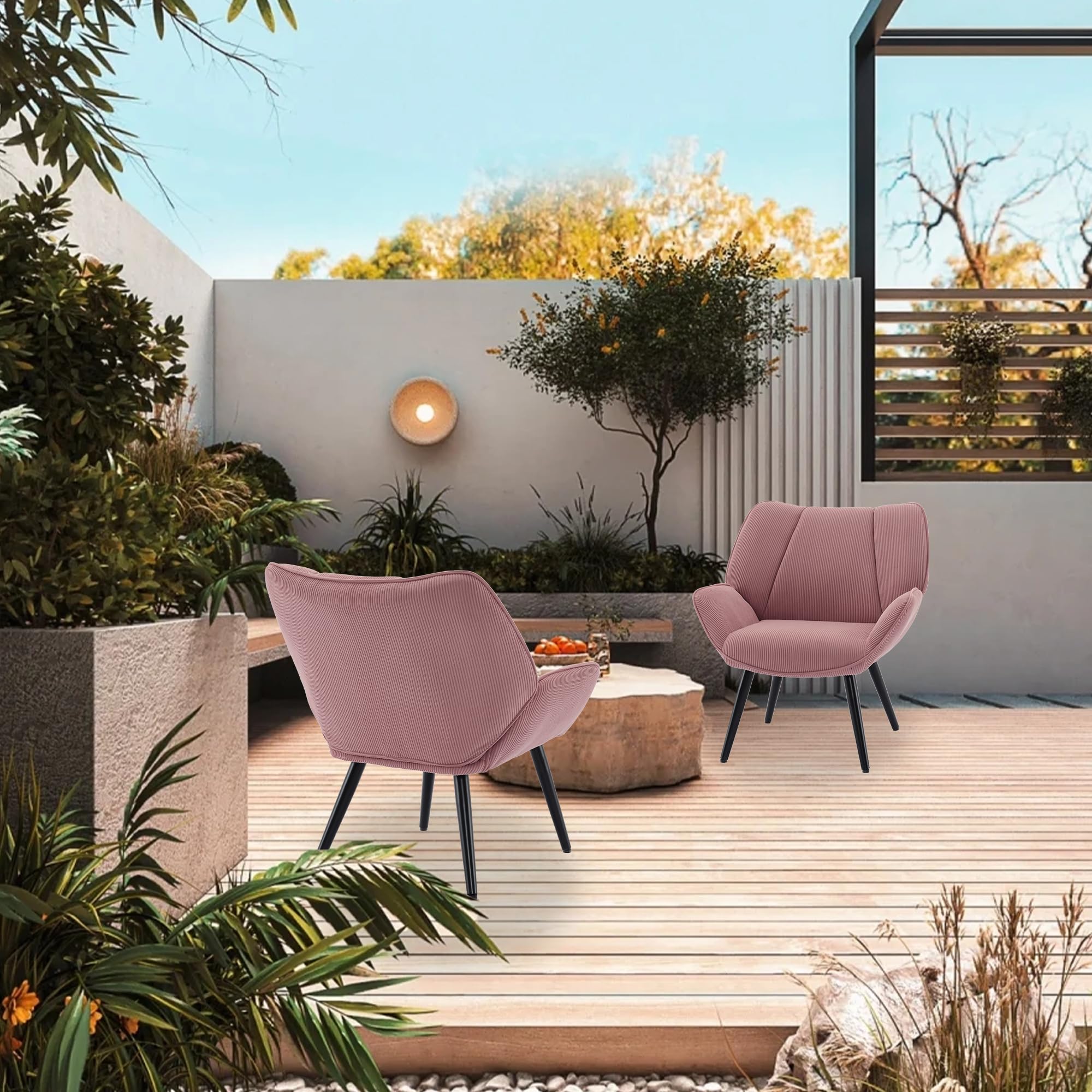 BonHaus Modernas Sillones de suplemento para sala de estar, sillones acolchados con patas metálicas, sillón de lectura relajante para dormitorio, sala de estar y oficina
