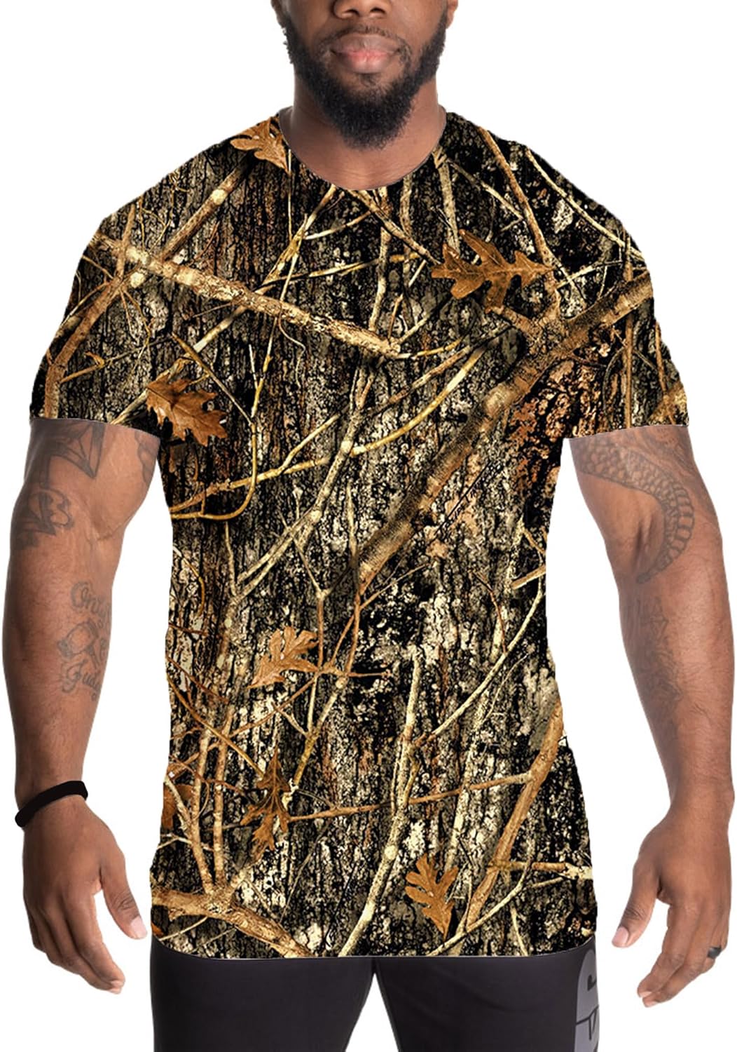 Camo T Shirt Men Camouflage T-Shirt Plus Size 1XL-5XL Black - Image 2