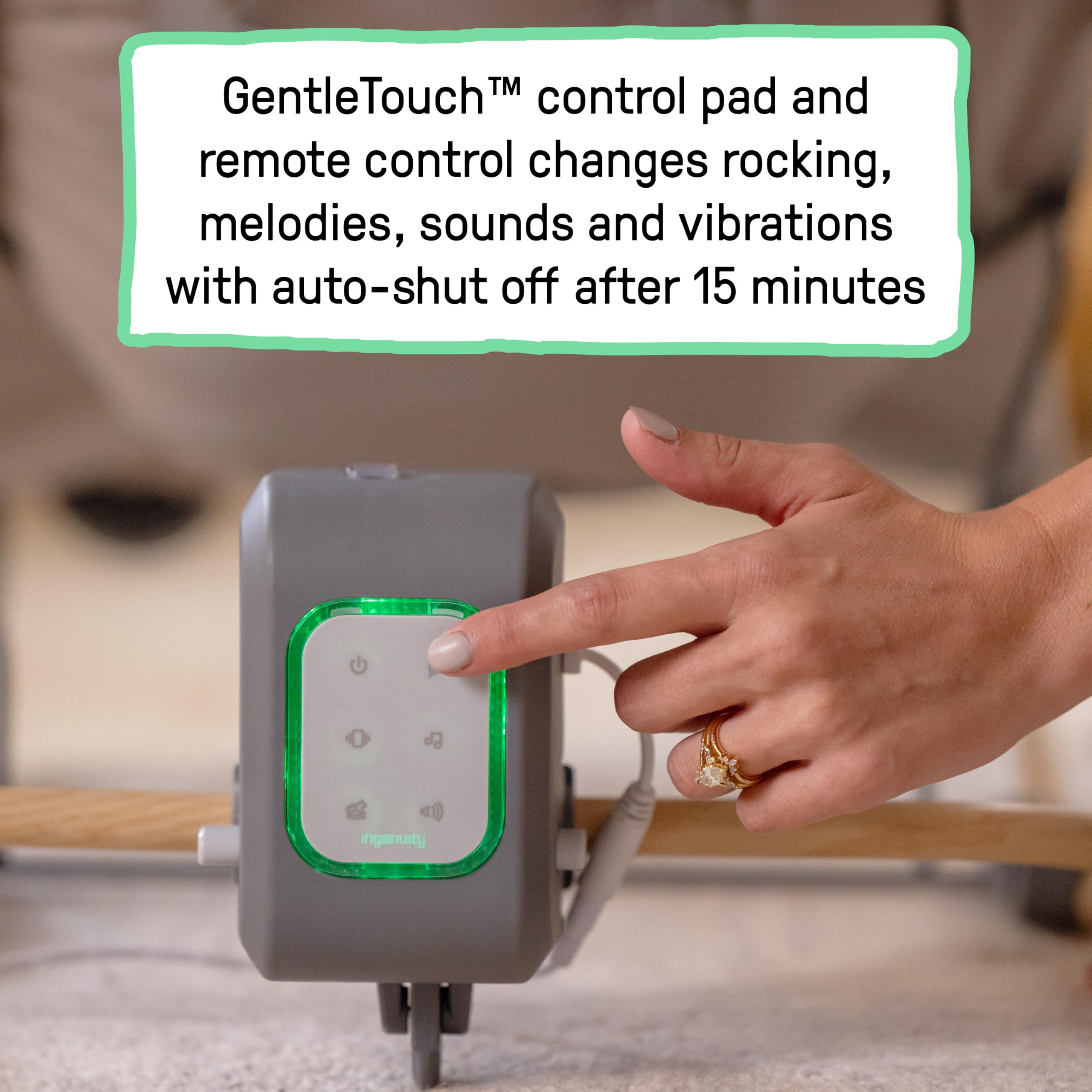 Ingenuity, Asiento Automático Keep InMotion para Mecer al Bebé, Incluye Mando a Distancia, Materiales de Primera Calidad, para Edades de 0 a 6 Meses, Cielos con Alma