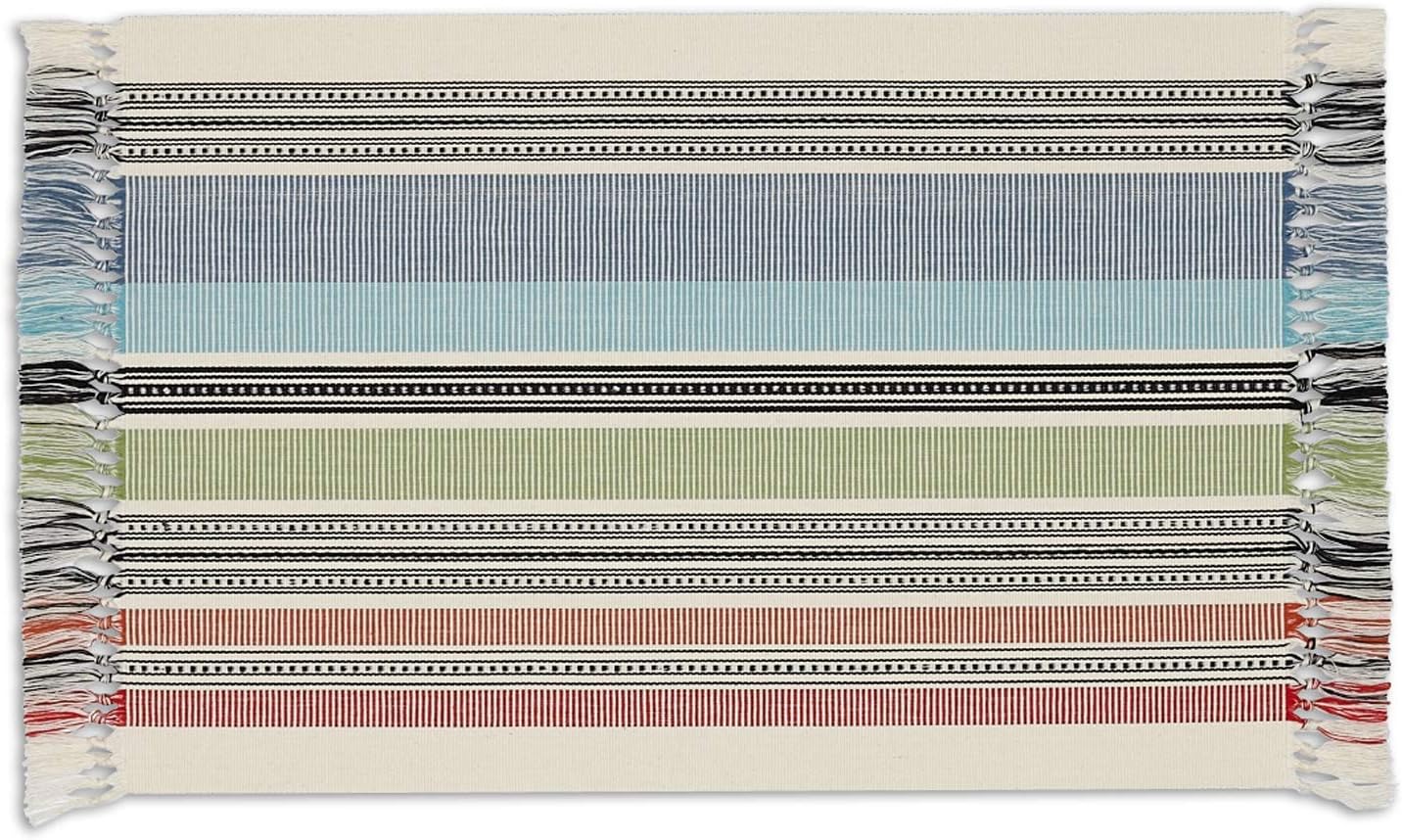 Mediterranean Stripe Multicolor Vinyl Placemat Set of 6