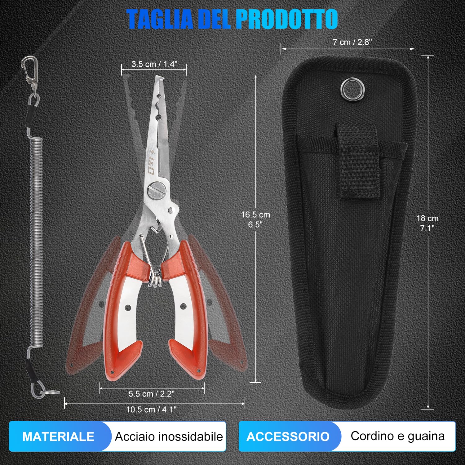 Accessori Pesca Professionale Set 5 Ganci Pesca In Acciaio Inox Con Pinza E Magnet 16 5cm Per Rimozione Ami C 266030 - Foto 8