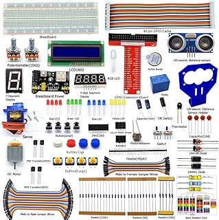 Adeept Ultrasonic Distance Sensor Starter kit for Raspberry Pi 3, 2 Model B/B+, LCD1602, Motor, C and Python Code, Beginner/Starter Kit for Raspberry Pi with PDF User Manual/Guidebook