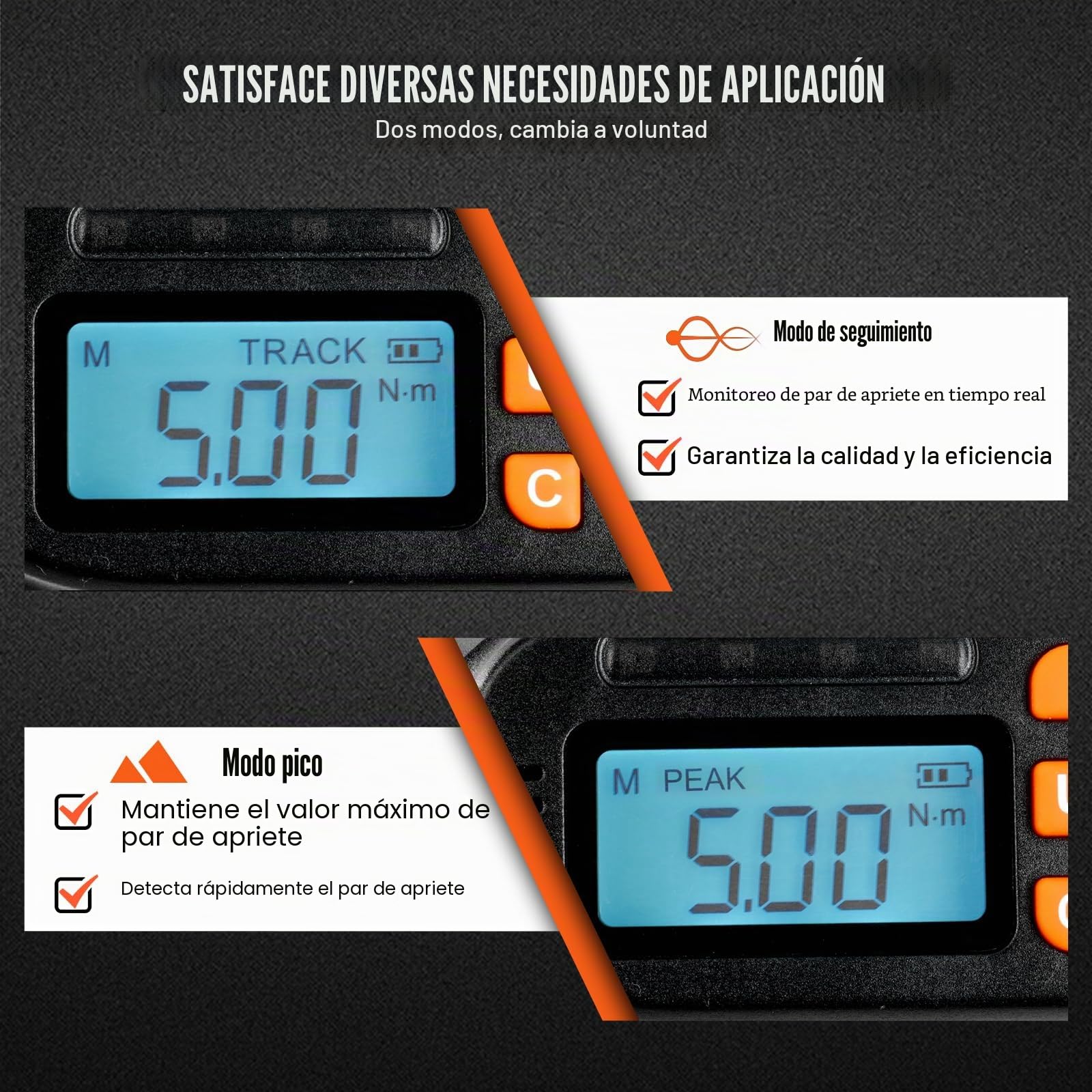 VEVOR Destornillador Dinamométrico Digital con Accionamiento de 1/4" con Pantalla LCD Rango de Par 0,3-8 Nm Incremento 0,01 Nm Herramienta Precisa de Liberación Rápida para Taller de Electricista