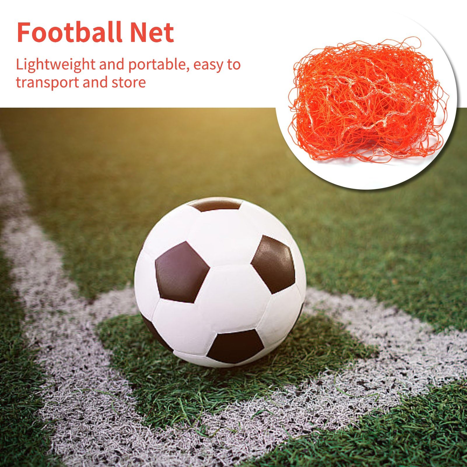 Cyrank Rete di Ricambio per Calcio, Rete per Porta da Calcio Ispessita Durevole, Facile Installazione, Rete da Calcio Portatile per Carichi Pesanti, per Allenamenti Sportivi
