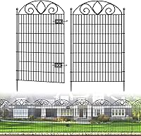 FencePost 8-Panel No-Dig 48" Tall Rustproof Metal Garden Fence with Gate - 21ft Dog Pet Barrier for Yard, Patio, Flowers