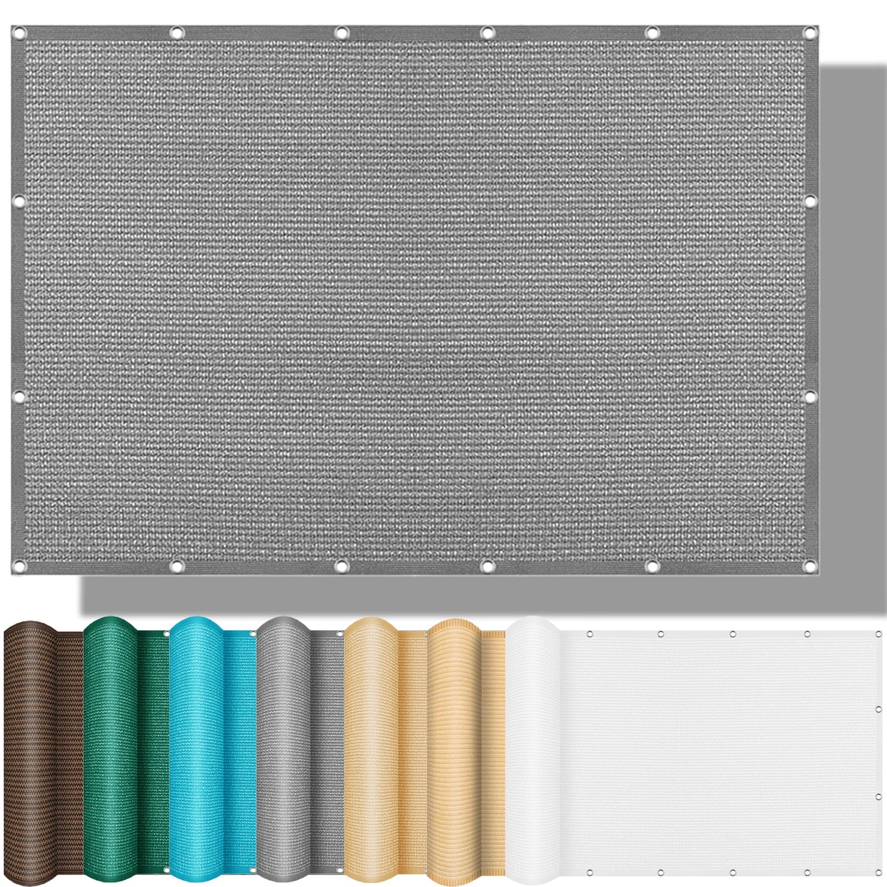 Toile ombrage 2 x 12.5 m gris clair avec oeillets pour serre