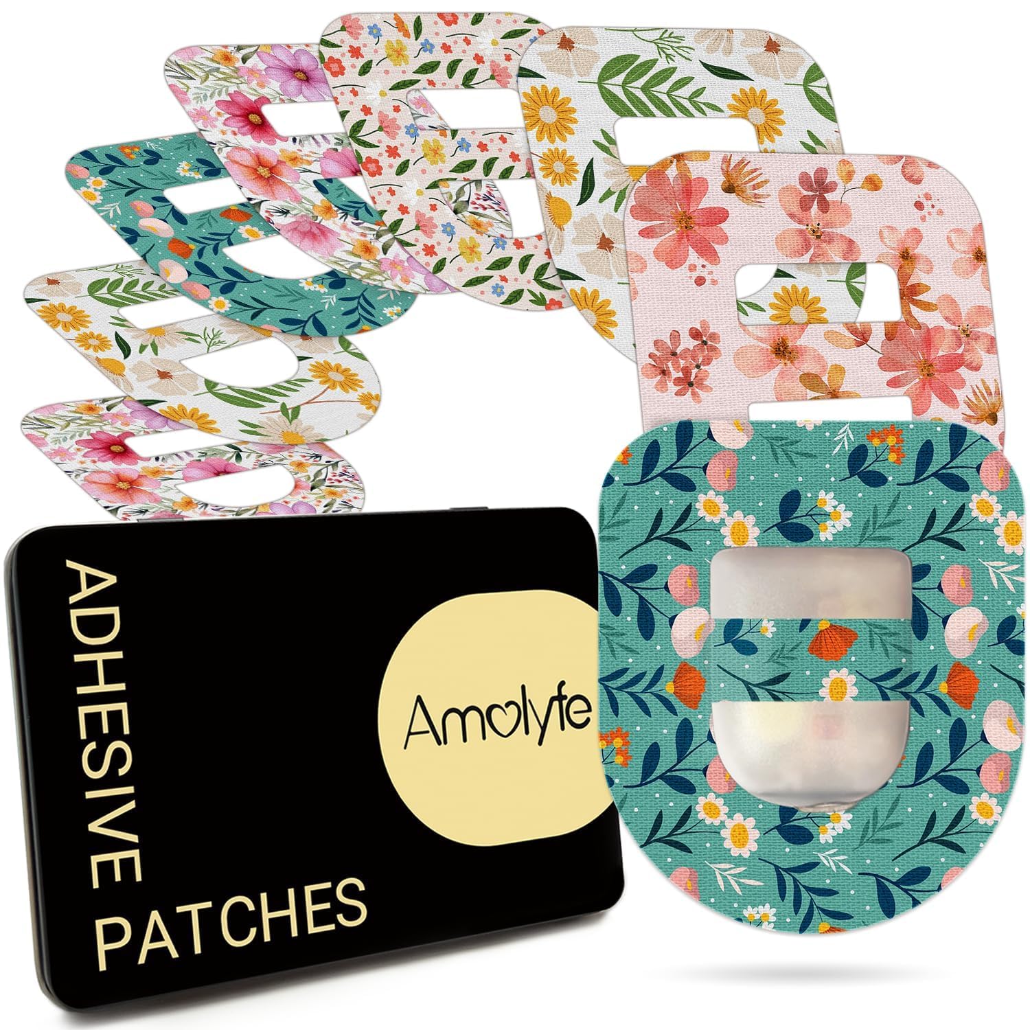 Omnipod 5 Patches Waterproof Flower, 20 Pack Amolyfe Omnipod 5 Overpatches