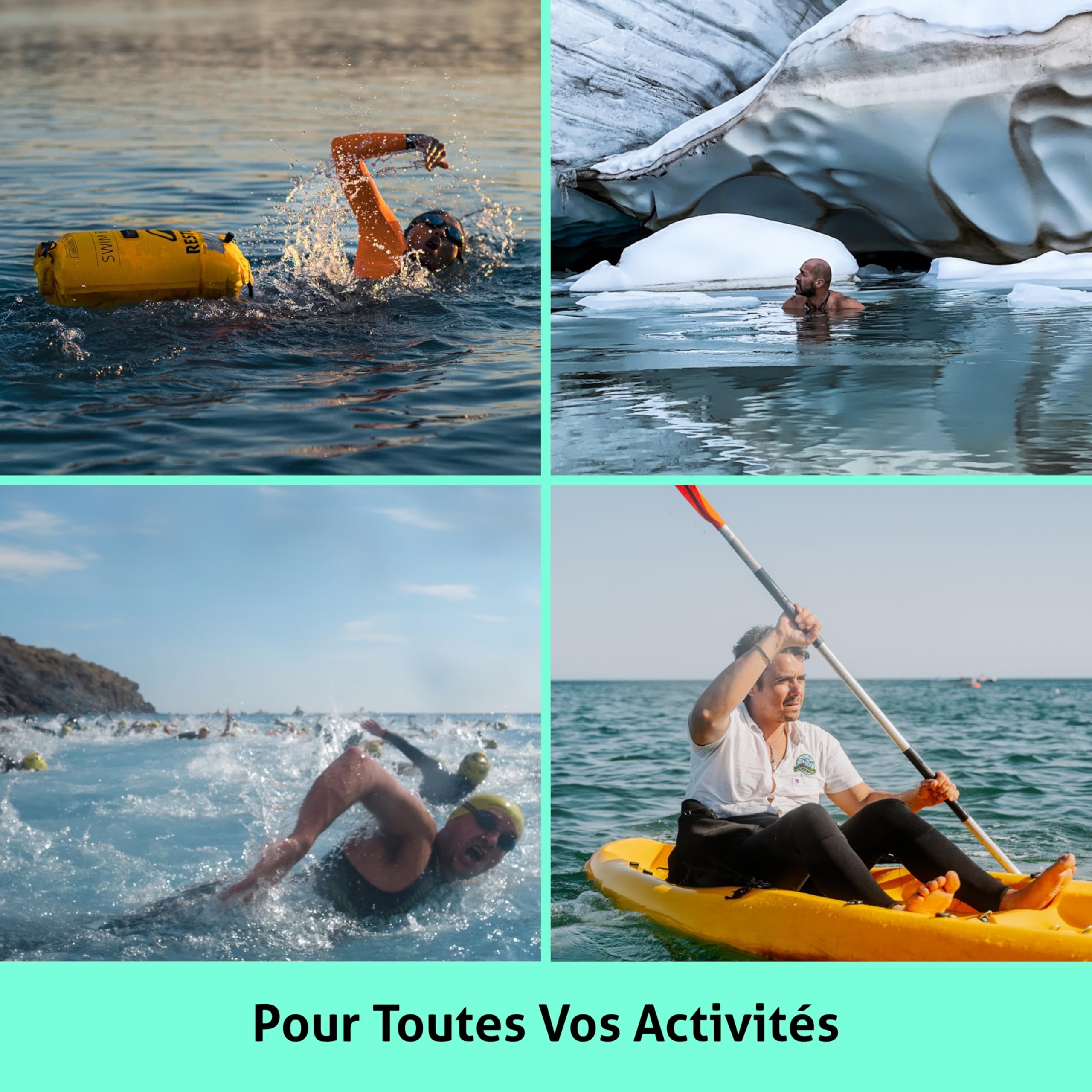 Restube Bouée Flottante, Sac de Natation Étanche sans PVC Haute Visibilité pour Les Amateurs de Natation, Triathlon et Autres Sports Nautiques