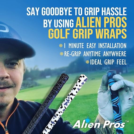 Alien Pros Golf Grip Wrapping Tapes - Innovative Golf Club Grip Solution - Enjoy a Fresh New Grip Feel in Less Than 1 Minute New Style