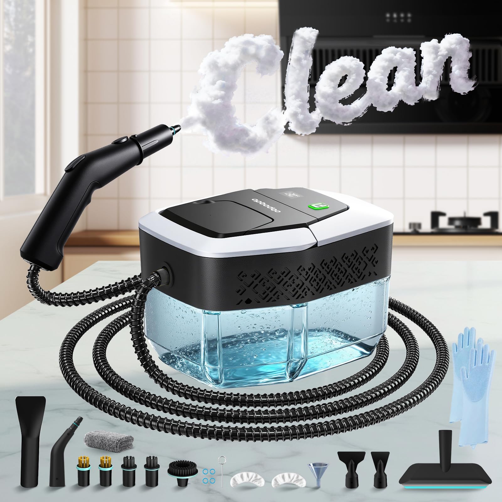 Steam Cleaner for Home True High Temperature257 3-Levels Adjustable Handle Steamer for Cleaning 1 9 Quart Steam Cleaner