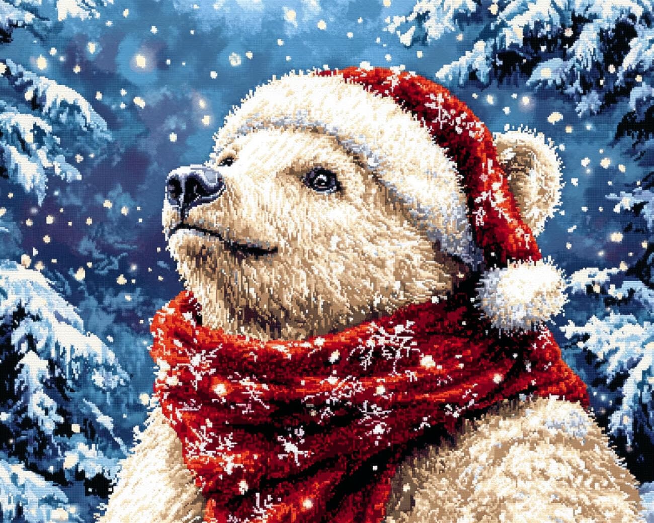 Henypt DIY Latch Hook Rug Kits Cartoon Polar Bear 55x75cm