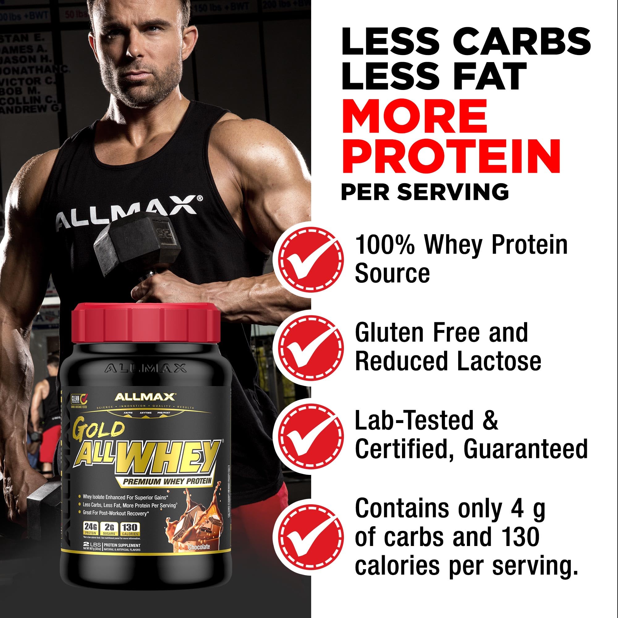 ALLMAX AllWhey Gold Whey Protein Powder, Chocolate, 5 lb — Amazon image 3