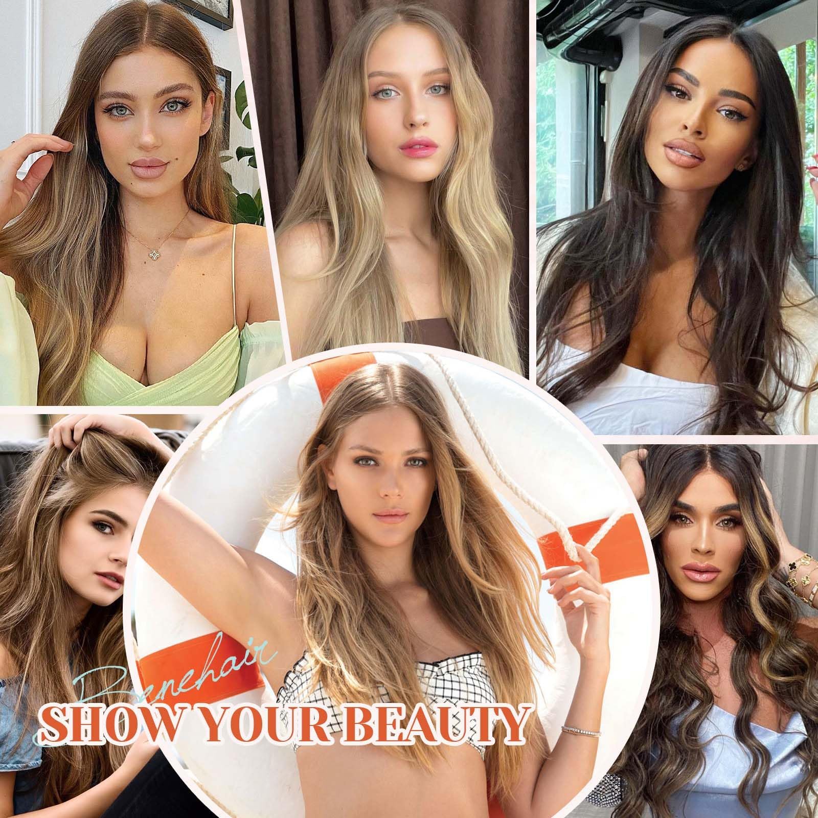18” Natural Ash Blonde 100% Human Hair Halo Amazon.com : Benehair Halo Blonde Hair Extensions Real Human  main image 2