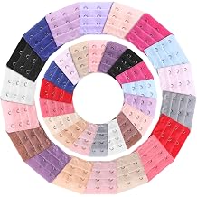 Eboot 36 Pcs Womens Bra Extenders 2 Hook / 3 Hook Soft Bra Strap Extender Stretchy Brassiere Back Clips Clasp 18 Colors