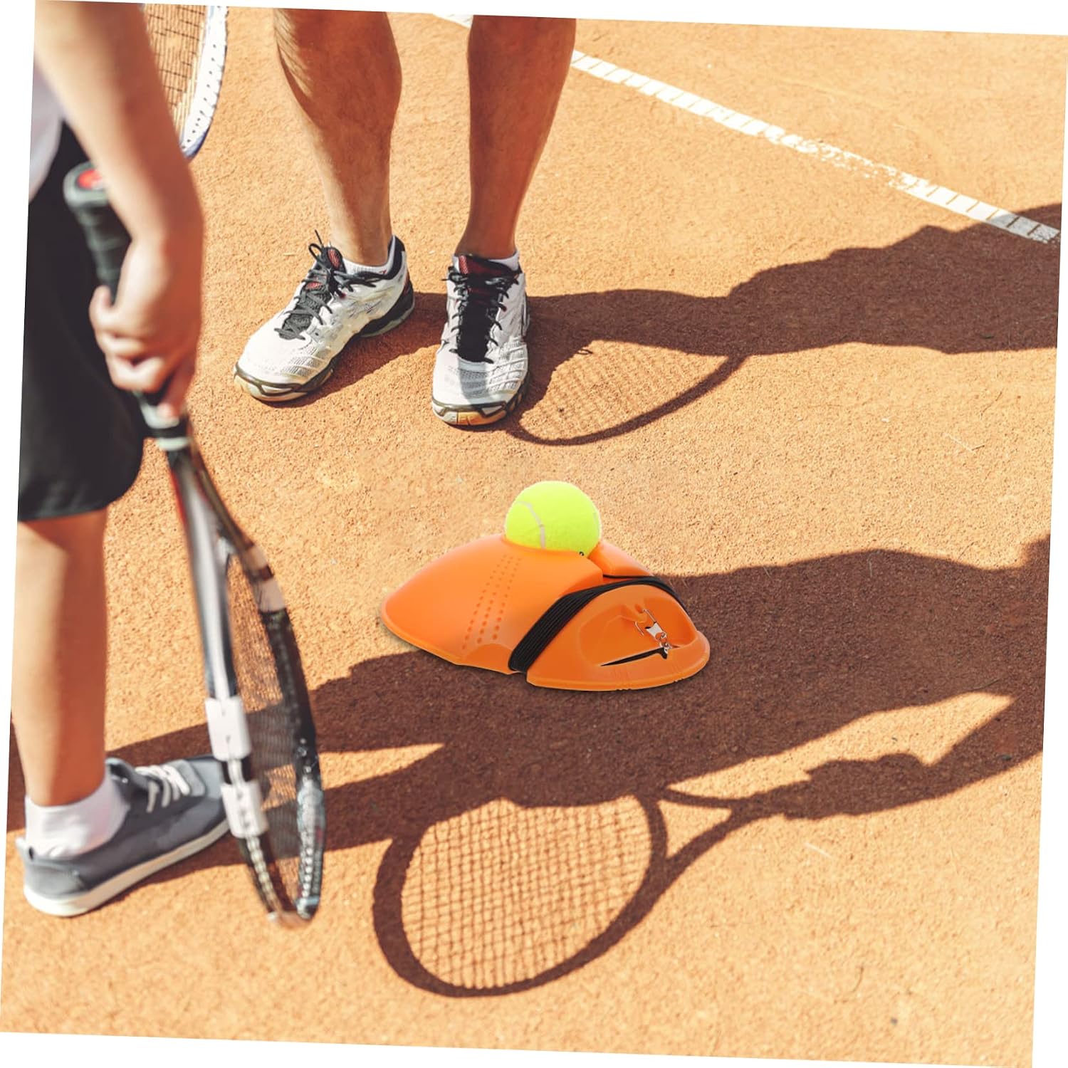 1set Tennis Training Equipment Set Soft Tennis Trainer Base Two Balls for Self-Practice Portable Rebound Tool for Beginners and Adults Convenient and Practical Training Aid