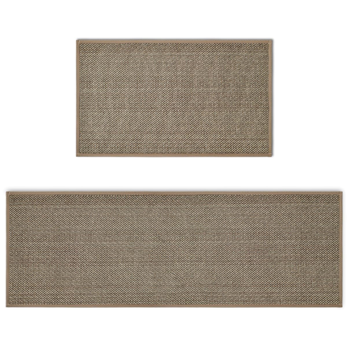 Artoid Mode Set di 2 tappeti da cucina grigi assorbenti, lavabili per interni ed esterni, 43 x 73 e 43 x 118 cm