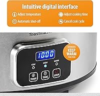 Vista 4 de Toastmaster Olla de cocción lenta digital de 4 cuartos de galón con tapa de bloqueo, calentador de alimentos para salsas, sopas, fiestas, Acero