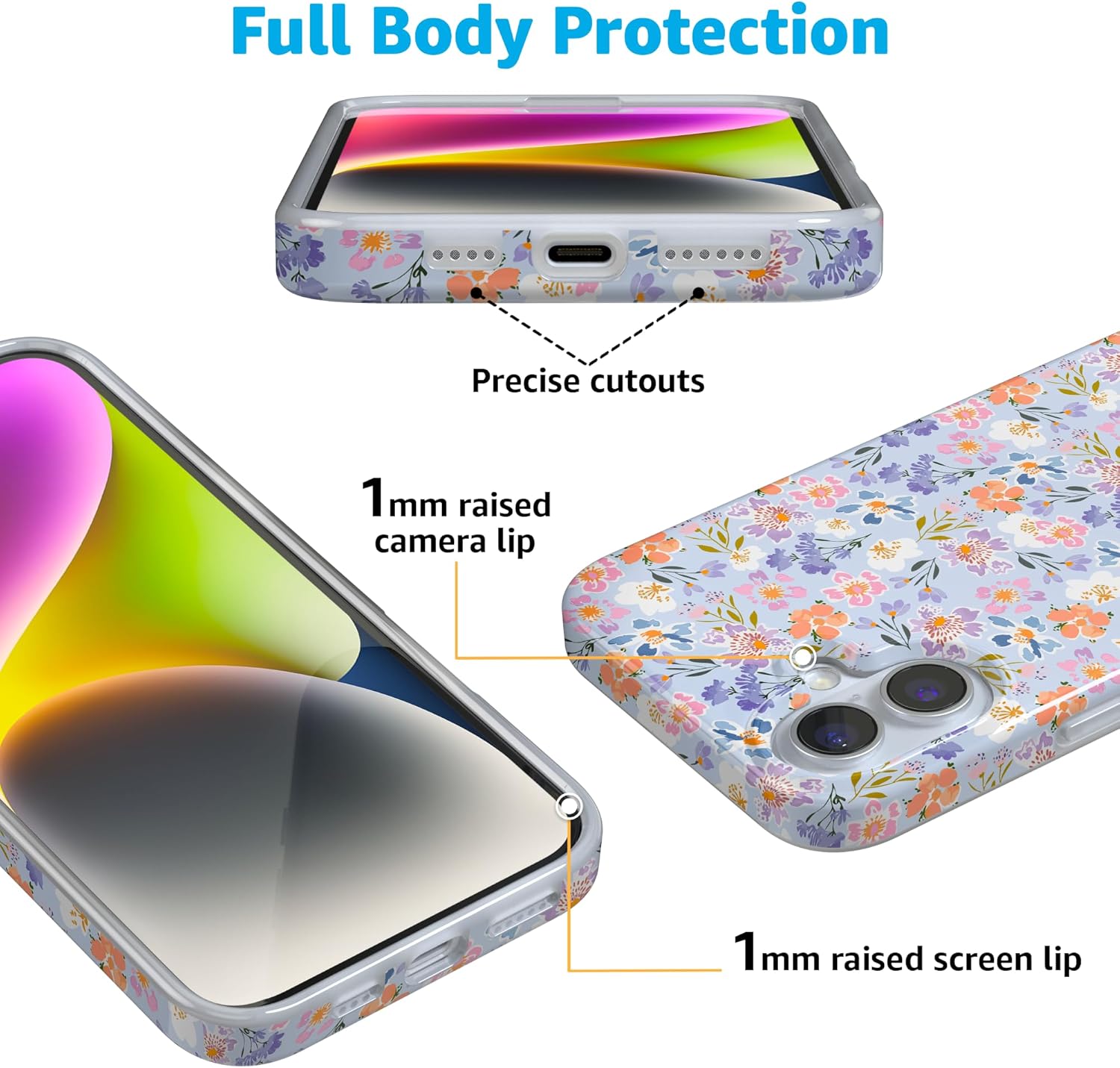 Casely iPhone 16 Case | Poppy Meadows | Pastel Floral | Compatible with MagSafe | Classic Ultra Slim Design - Image 3