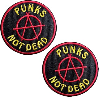 Punks Not Dead Iron On Sewable Patch, Embroidered Applique Repair Patch for Clothes Jacket Jeans Dress Backpacks DIY Craft...