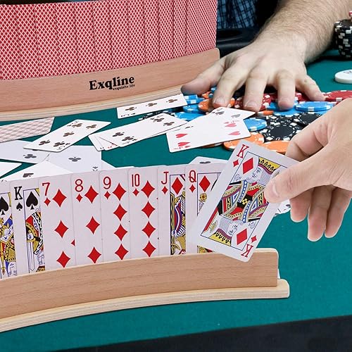 Miniatura 7 de Exqline Juego de 4 bandejas curvadas de madera para niños y adultos mayores – 13.4 pulgadas con base ancha lo suficientemente estable para puente,