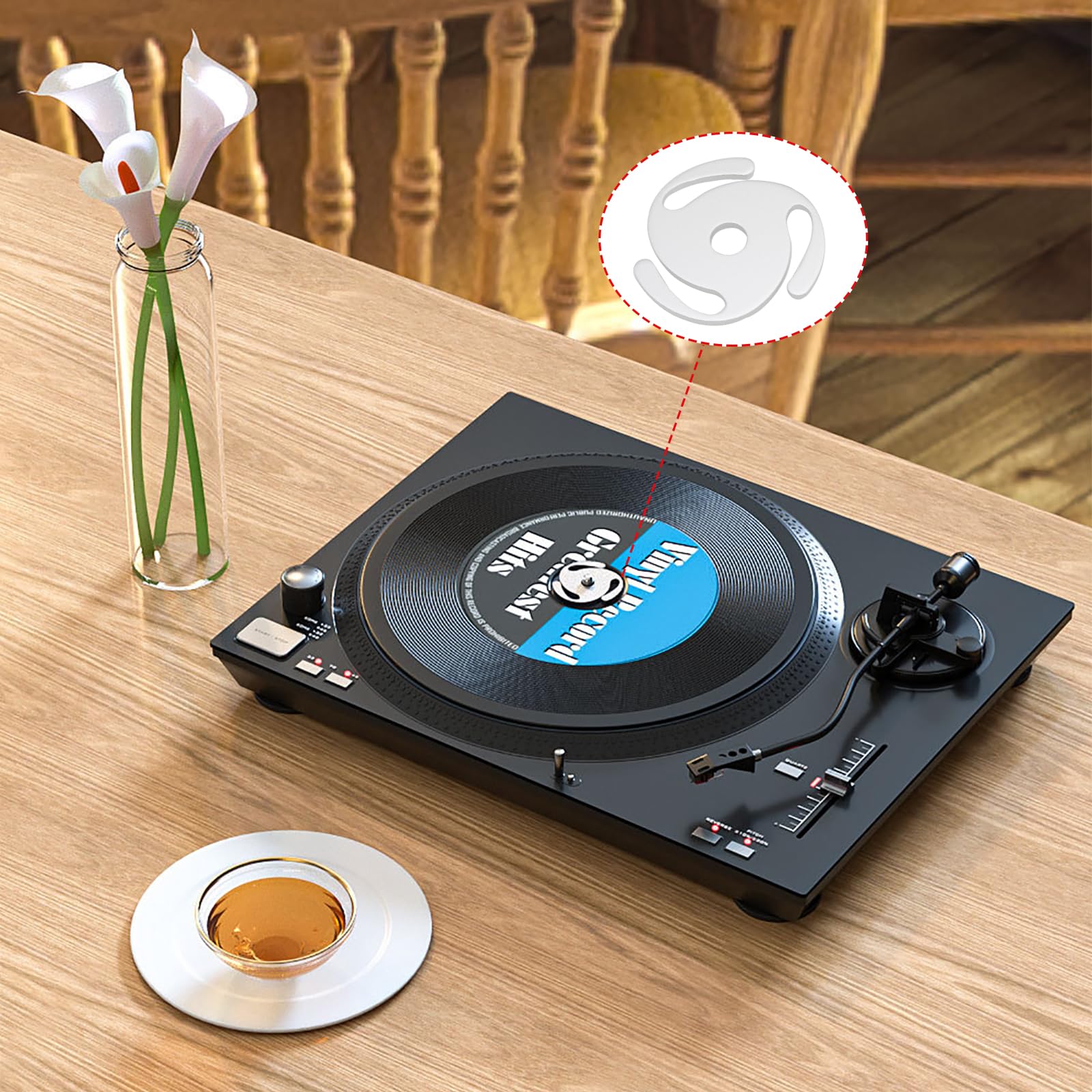 Amazon.com: OZXNO 1Pcs 45 Record Adapter Solid Aluminum 45 Adapter