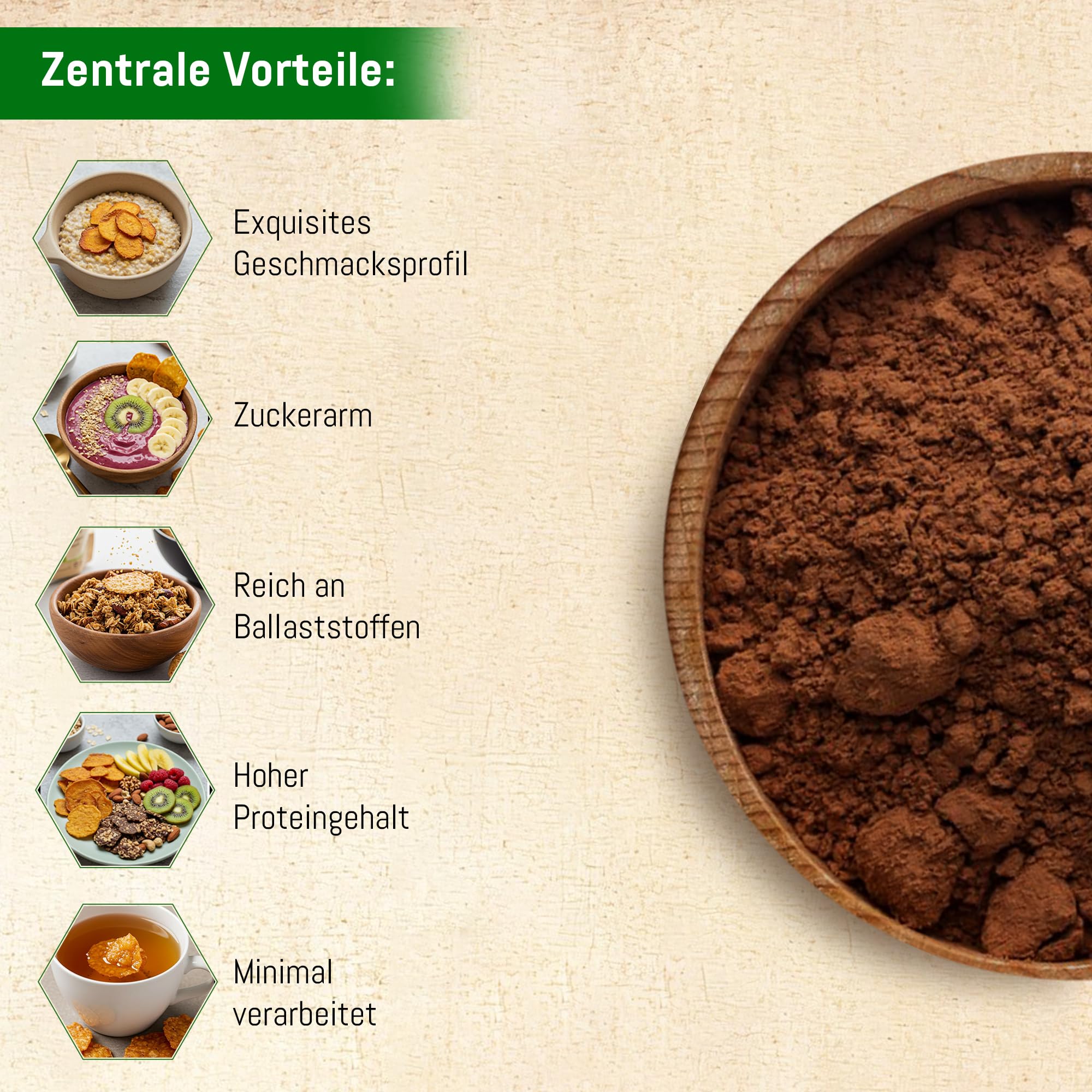 Bio Kakao Pulver 300g – Edelkakao Criollo aus Peru – Ideal für Kakaogetränke & Shakes – Rohkostqualität & Vegan – Stark entölt (10-12%) für perfekte Löslichkeit – Ohne Zuckerzusatz & Naturbelassen