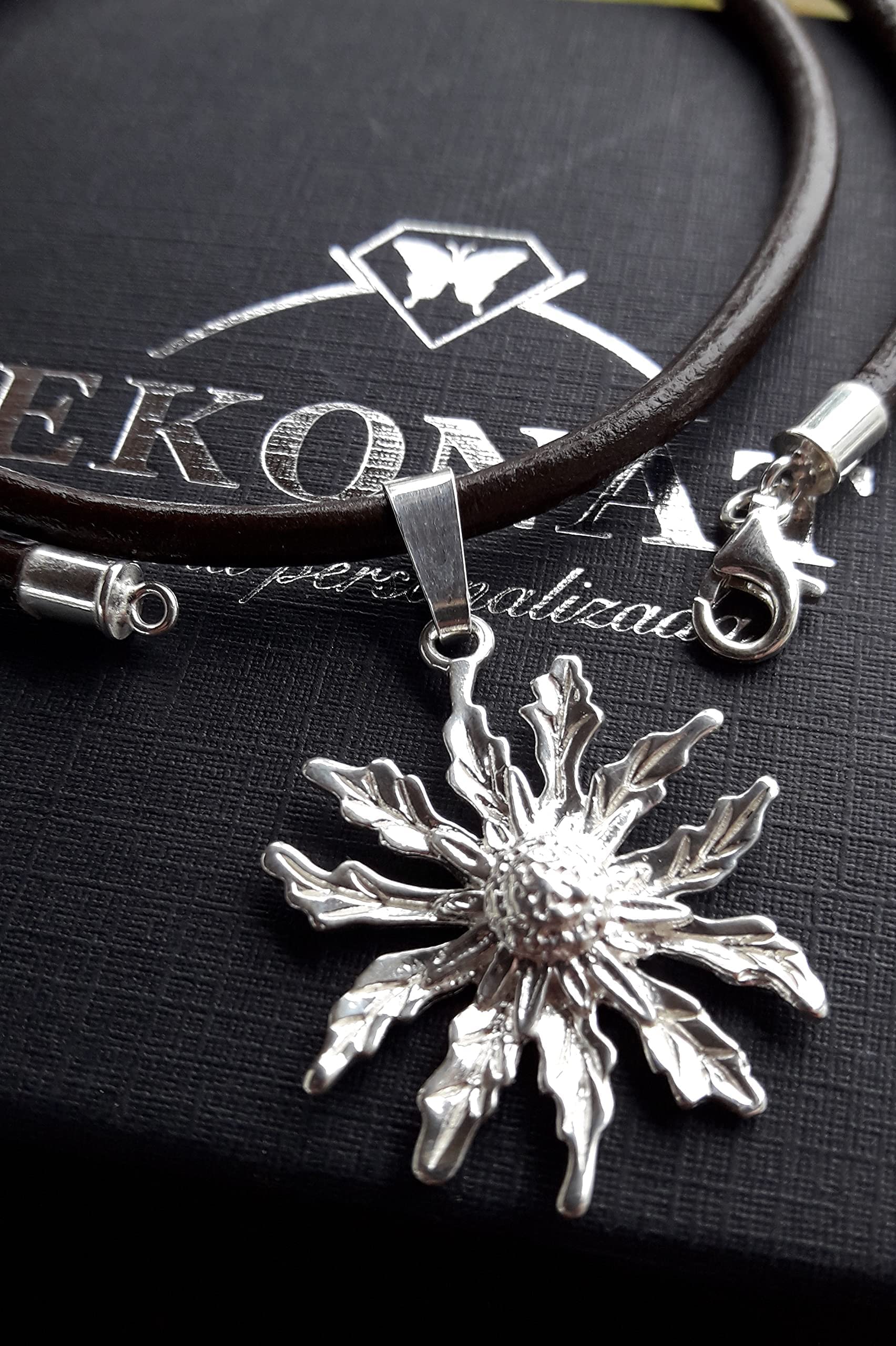 EKONAT- Colgante con eguzlore de plata flor del sol de plata- collar de plata con eguzlore collar con flor del sol - Amuleto de protección - étnico -