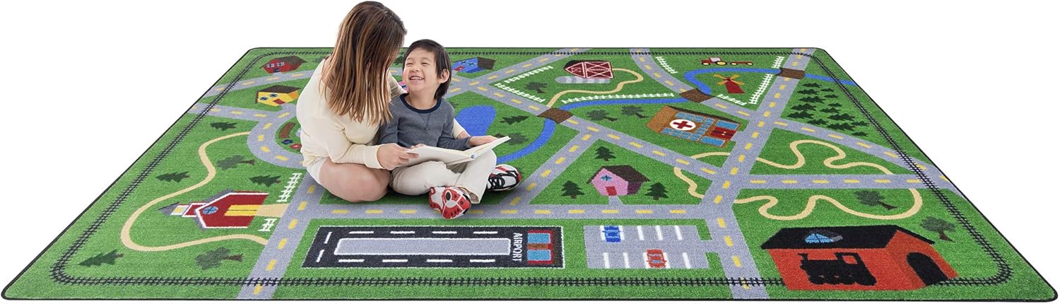 Joy Carpets Neighborhood Explorer Rug, Multi, 5'4" x 7'8"