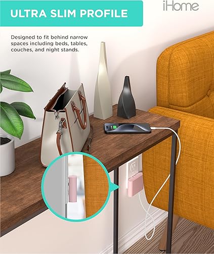 Miniatura 4 de Cargador iHome AC Pro, 5.4 amperios, 4 puertos USB, para pared o viaje, enchufe plano plegable para iPhone 11, 11 Pro, 11 Pro Max, Xs, Xs Max, XR,