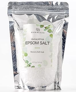 Bath Butler Epsom Bath Salts - Natural Epsom Bathing Salt with Eucalyptus Bath for tired muscles Vegan Gift Idea Sleep Epsom Salts for Women Epsom Salts Eucalyptus Bath Sea Salts Women