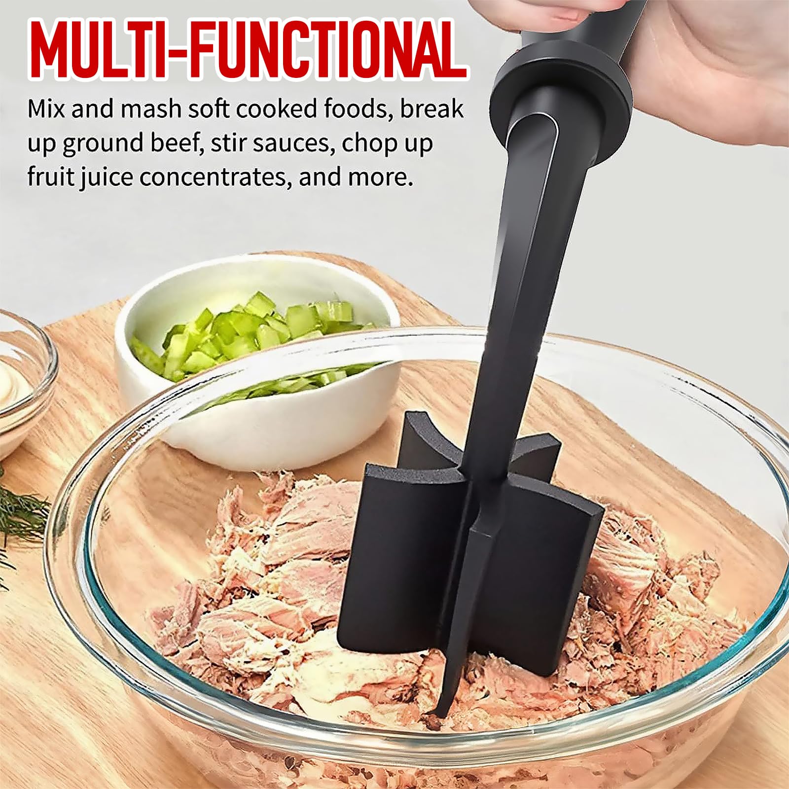 Tritatutto Per Carne Macinata Con 5 Lame Curve - Resistente Al Calore E Antiaderente Per Hamburger, Polpette E Soffritto - 4