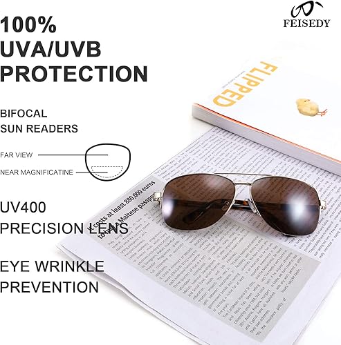 Miniatura 4 de FEISEDY Gafas de sol para hombres y mujeres bifocales para leer bajo el sol B2718