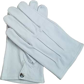 Men's Dress Leather Gloves (Medium, White) at Amazon Men's Clothing store
