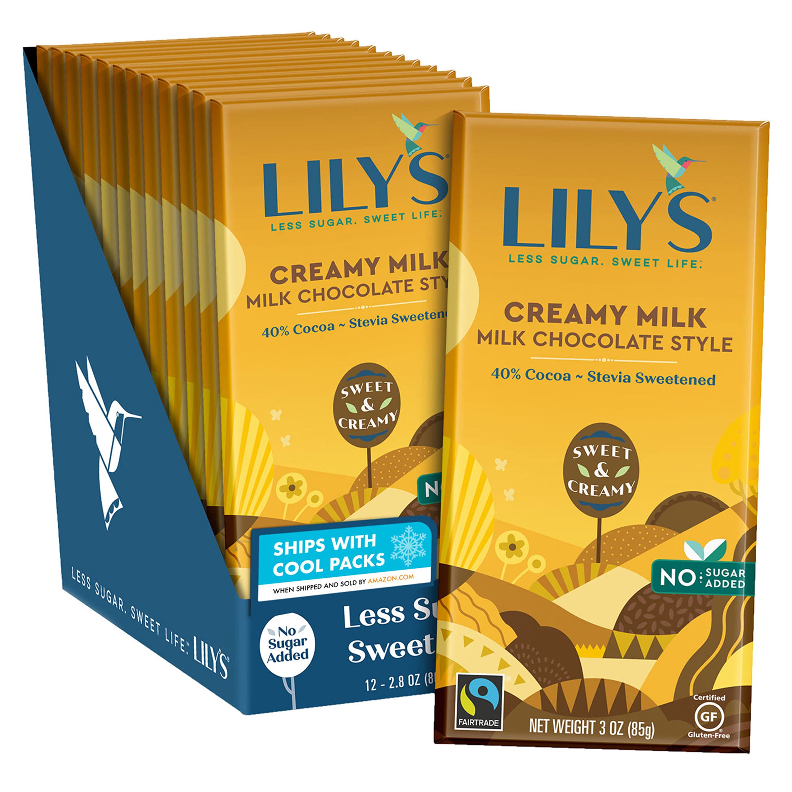 Buy LILY'S Creamy Milk Chocolate Style No Sugar Added, Sweets Bars, 3