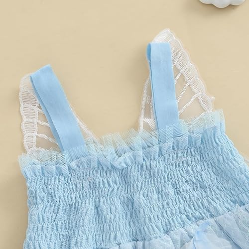 Miniatura 4 de Vestido de mariposa para niña pequeña, sin mangas, tul con alas de tutú y volantes en capas, vestidos de princesa para fiesta de cumpleaños