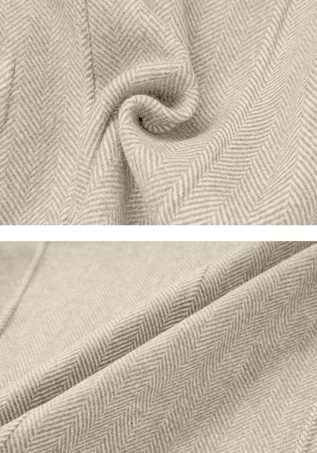 Mens Herringbone Tweed Blazer Vintage Wool Blend Sport Coat Jacket 2 Button Casual Wedding Groomsmen Prom Suit - Image 3