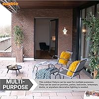 Vista 6 de Sunlite 41370-SU - Accesorio de pared para exteriores estilo náutico, base media (E26), policarbonato resistente a la intemperie, lente acrílica