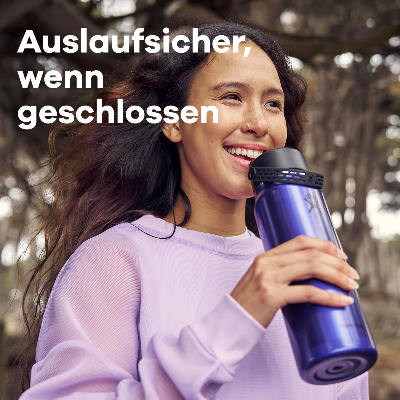Hydro Flask – Lightweight Wide Flex Straw Cap Bottle 946 ml (32oz) | Edelstahl, auslaufsicher mit Trageschlaufe – Kalt 24 Std. isoliert – Sapphire Blue