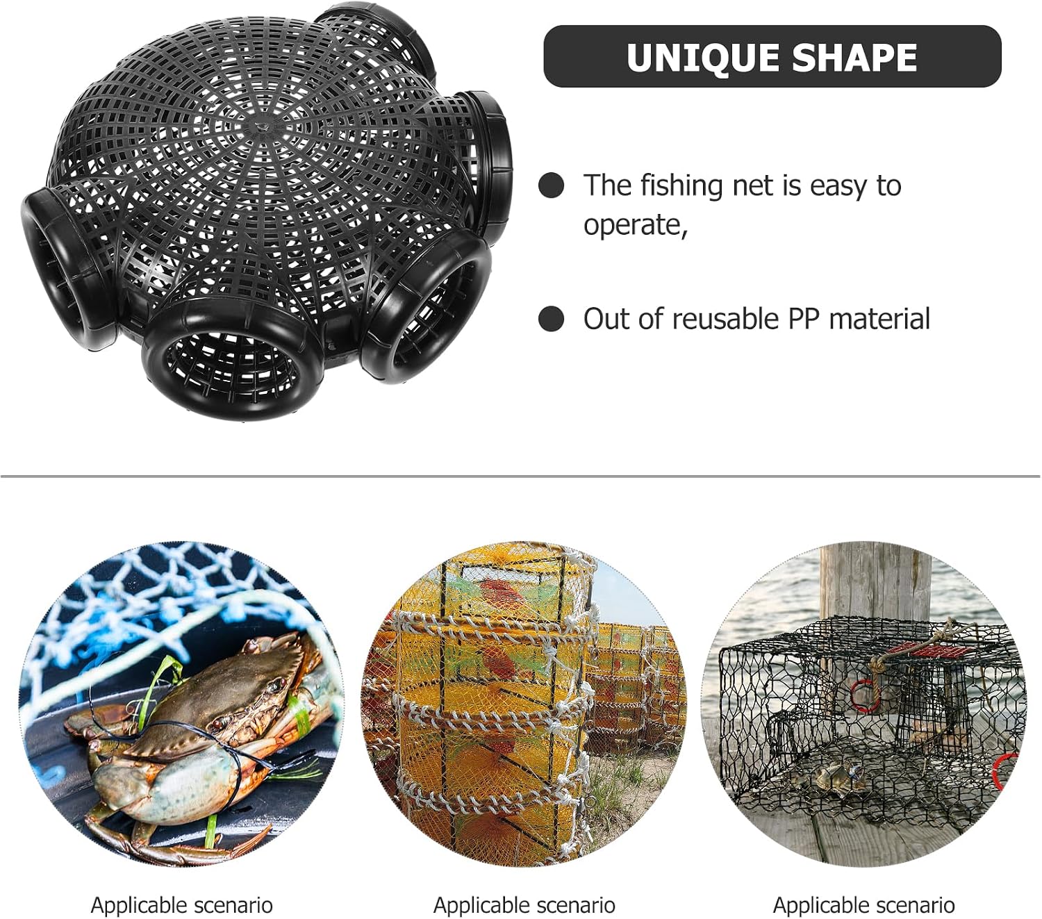 Toddmomy Reusable Crawfish Trap Cage 13.18X11.61X4.72In Portable Fish and Shrimp Fishing Trap Net for Freshwater Saltwater EEL Crab Catching