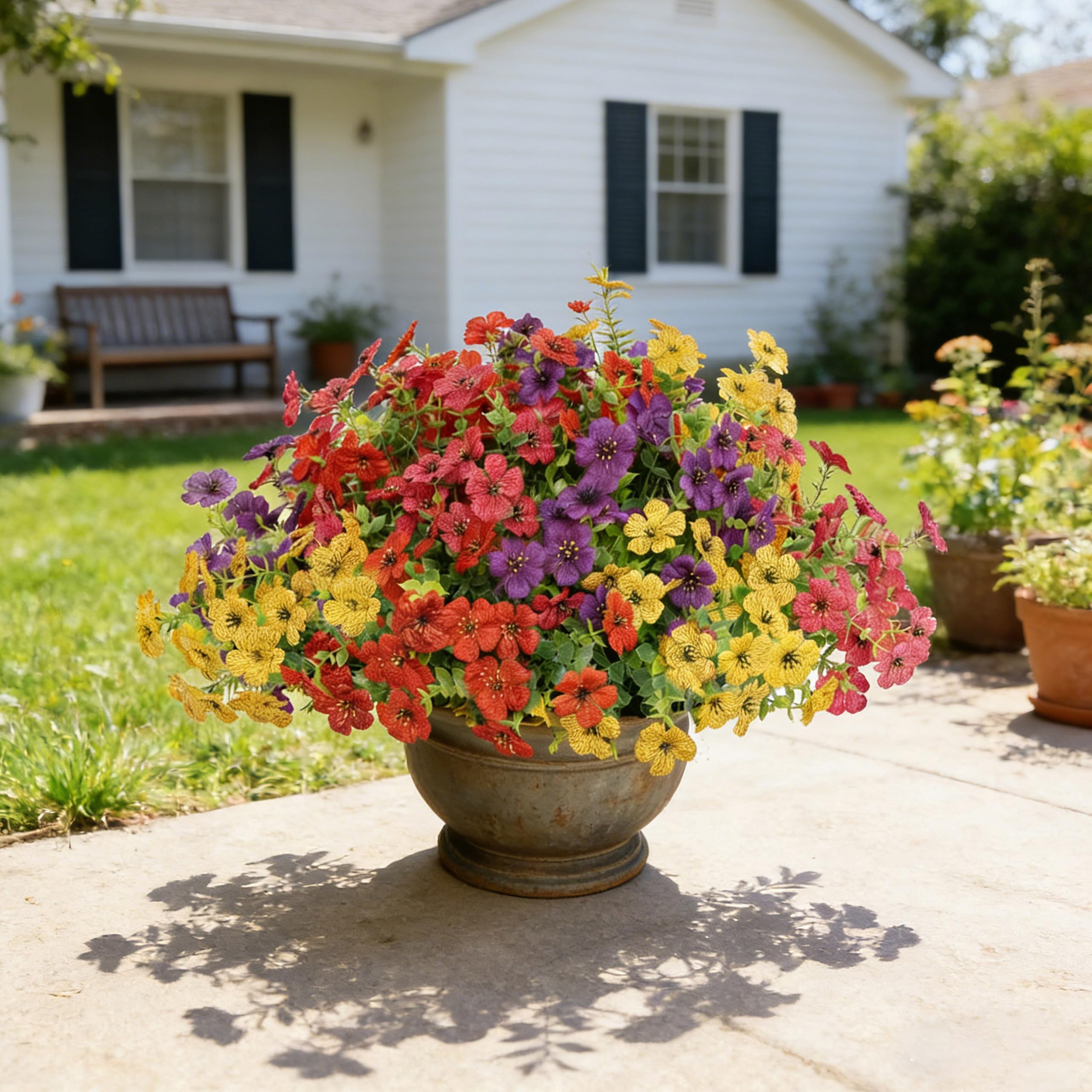 Amazon.com: Senjie 12 Bundles Artificial Flowers Bulk for Outdoor