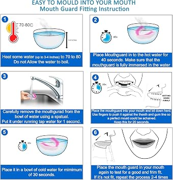 Double Layer Mouth Guards Slim Fit Adult Senior Mouldable Gum Shield with Case for Boxing Men MMA Rugby Hockey Basketball Muay Thai Kickboxing Football All Contact Sports(12+ Years), White-Pink