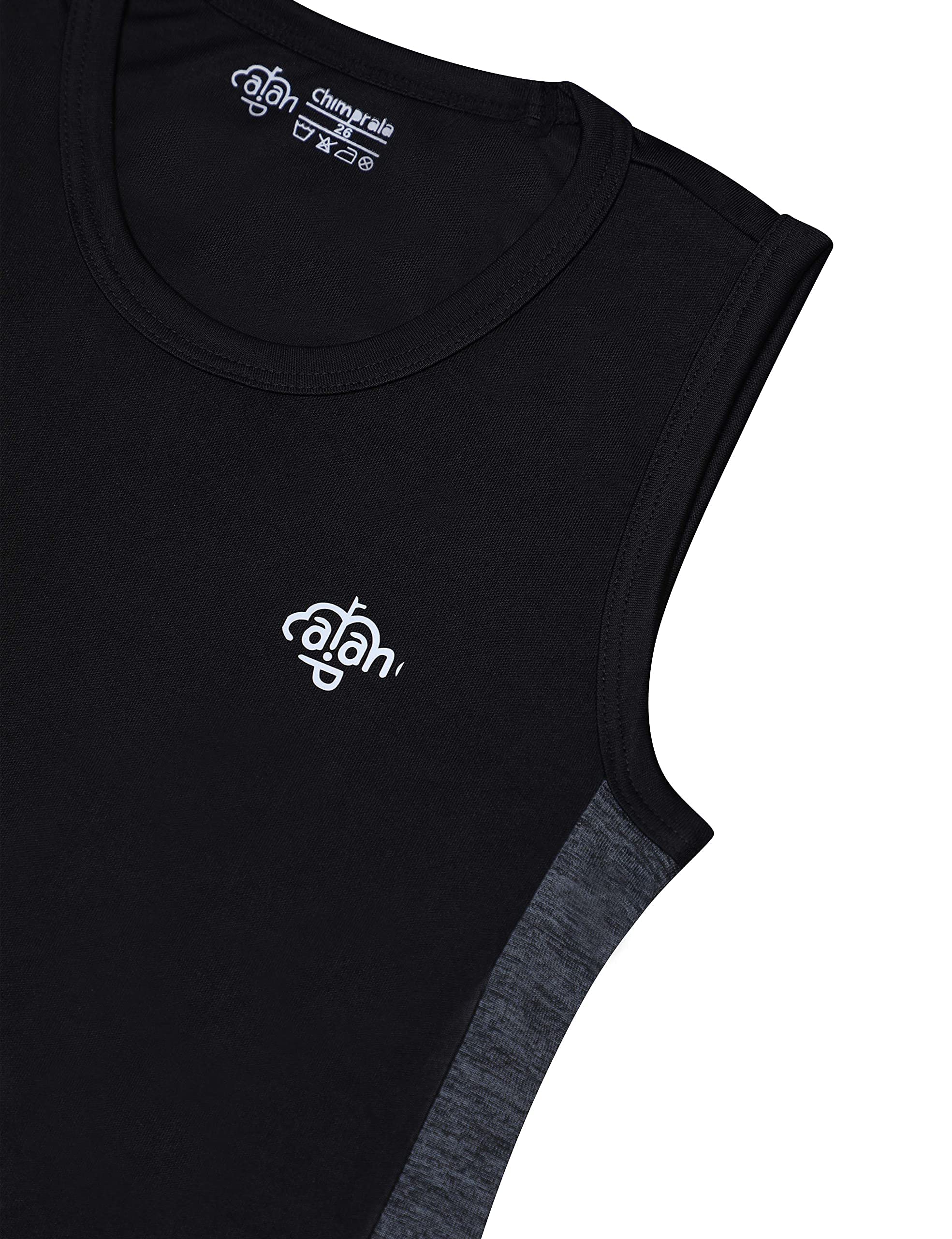 chimprala Kids Sports Vest Sleeveless Tank Top for Boys 7-8 Years Blackdarkgrey 1
