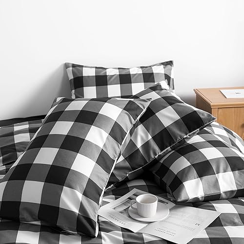 Miniatura 3 de NTBAY Juego de funda de edredón de microfibra tamaño individual, 2 piezas, ultra suave, con cierre de cremallera y lazos en las esquinas, color