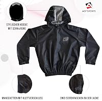 AQF Szauna Öltöny Izzadásos Fitnessz Jogging Felső Alsó Férfi Női Kapucnis Fogyasztó Ruha - 3XL, black 3
