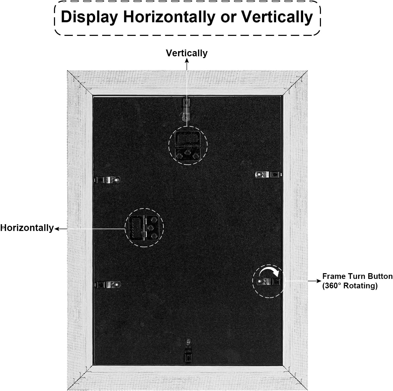 9x13 Picture Frame Display 4 opening 4X6 Picture Frame Collage,Multi Photo Frame with Mat,Plexiglass,Wall or Tabletop Decor,Distressed White Wood Grain - Image 7