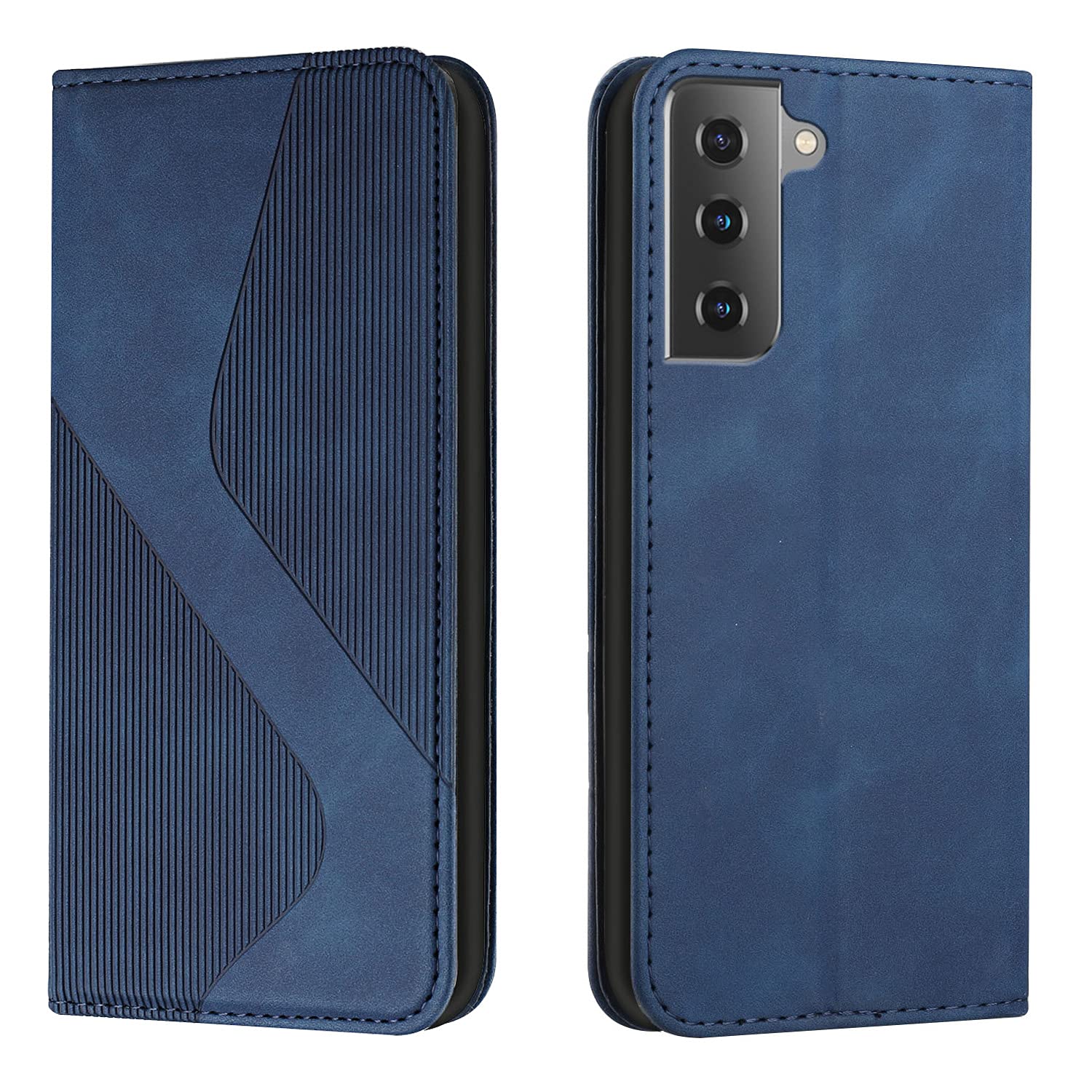 YIRRANZD対応対応 Samsung Galaxy S22ケース手帳/財布型 レザー PU スマホケース 携帯ケース スマホケースマグカード収納 耐衝撃全面保護 Samsung S22用手帳（青）