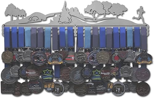 Vista 26 de Allied Medal Hangers - Trailscape - Corredor masculino o femenino - Múltiples opciones de tamaño disponibles - Soporte para premios deportivos